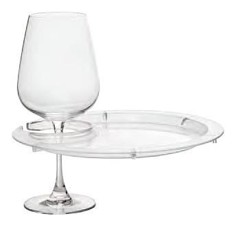 Round Party Plate With Built-in Stemware Holder