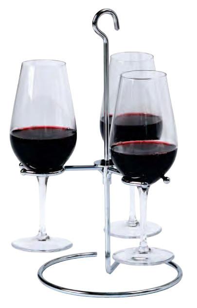 Trio Wine Flight Glass Holder, Stainless Steel