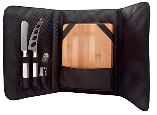 Picnic Cheese Set (includes 2 S/S Cheese knives, S/S corkscrew, and Cheese Board)