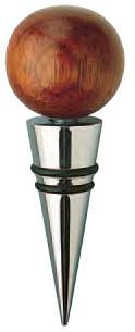 Rosewood Cone Wine and Champagne Stopper, Double Ring