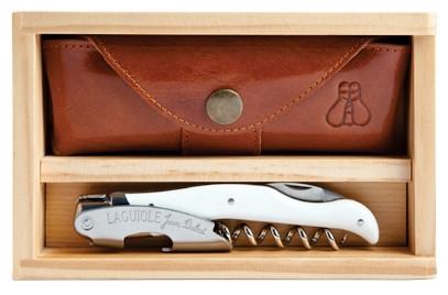Laguiole Millesime Waiter's Corkscrew Set- White Horn