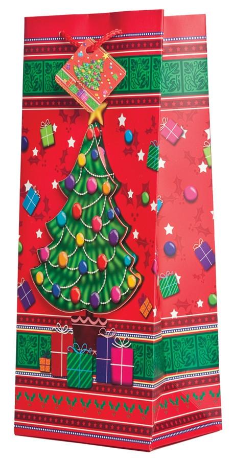 Pop-Up Yuletide Christmas Tree Wine Gift Bag