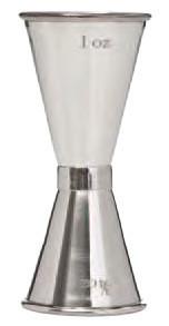 Slender Double Jigger 3/4 oz.-1 oz., Stainless Steel