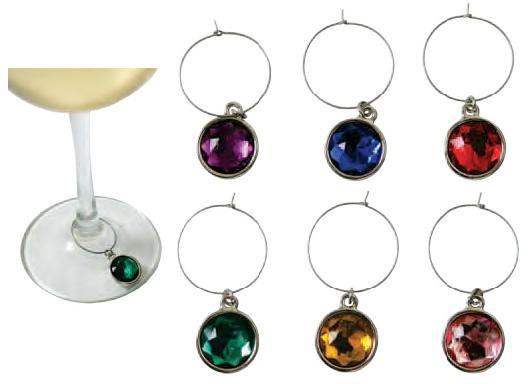 Wine Gem Charms (6-piece set) on blister card