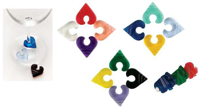 Wine Glass ID Clips (Hearts)